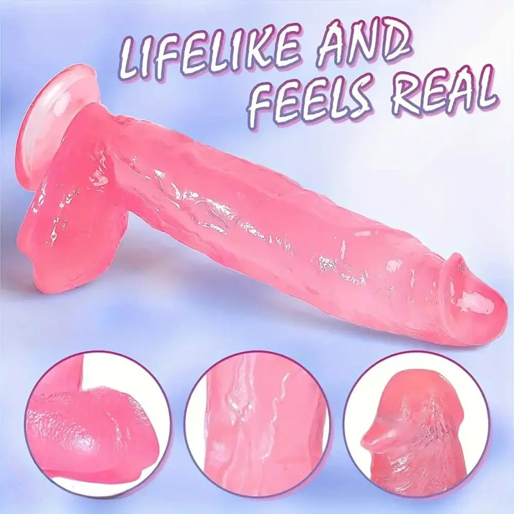 Pink realistic pvc dildo, photo 5