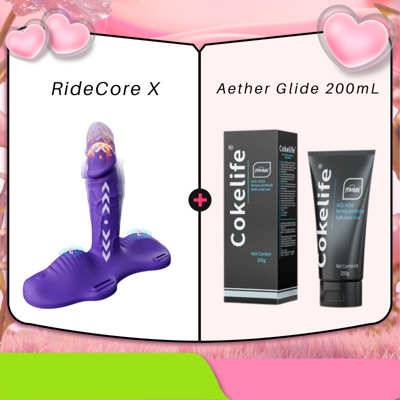 Purple ride-on G-spot vibrator with lube bottle, photo 1