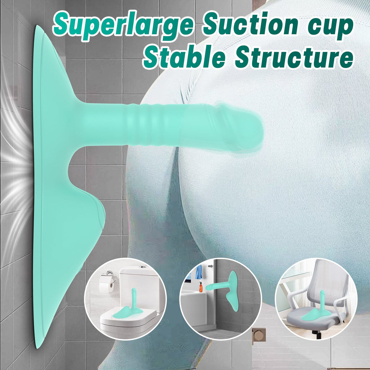 Cyan blue riding cushion thrusting vibrator, photo 4