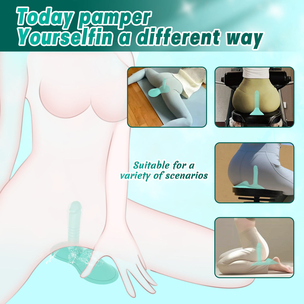 Cyan blue riding cushion thrusting vibrator, photo 6