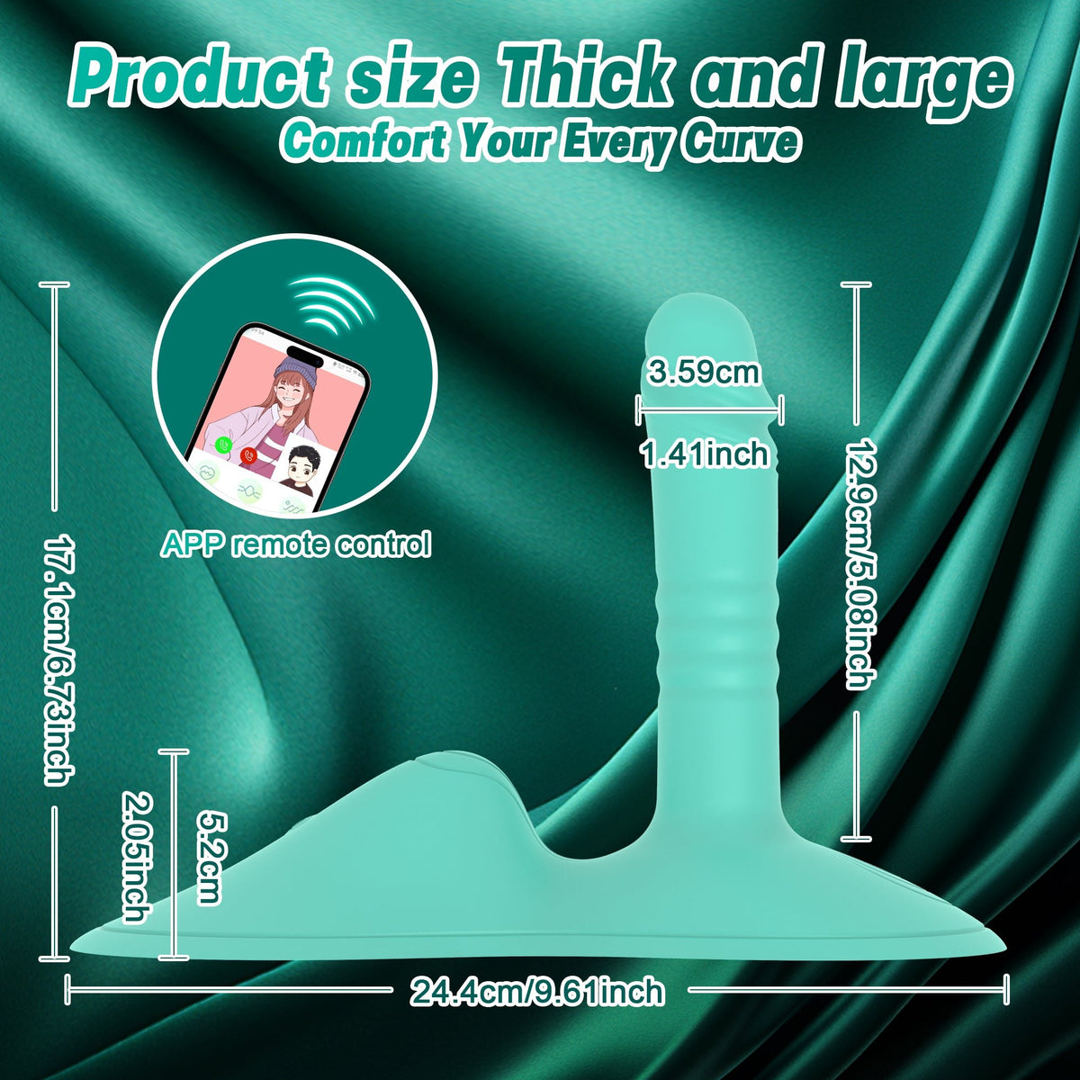 Cyan blue riding cushion thrusting vibrator, photo 7