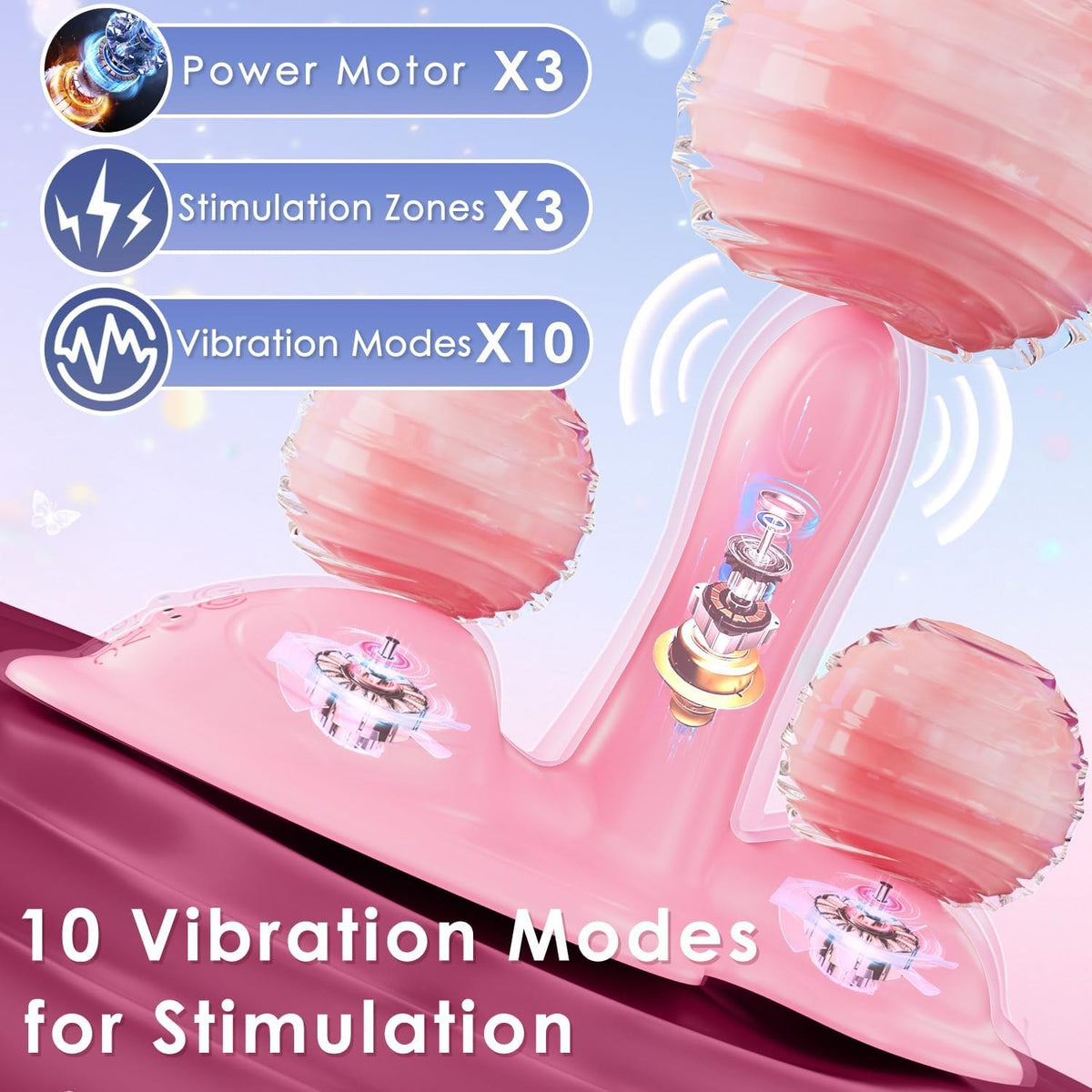 Pink sit and ride wearable vibrator, photo 3