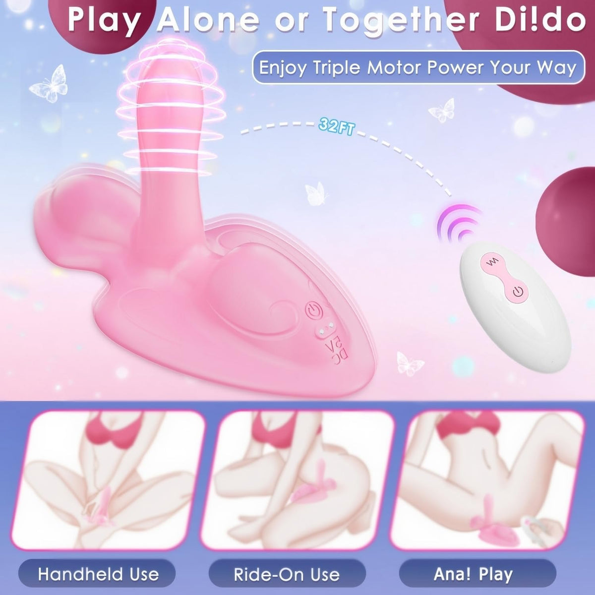 Pink sit and ride wearable vibrator, photo 5