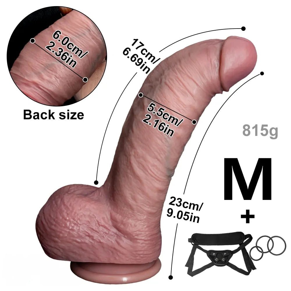 Flesh-tone silicone strap-on dildo, photo 13