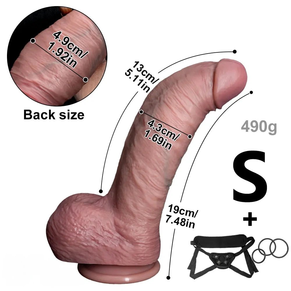 Flesh-tone silicone strap-on dildo, photo 17