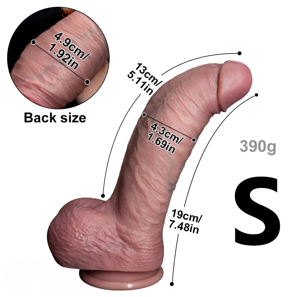 Flesh-tone silicone strap-on dildo, photo 19
