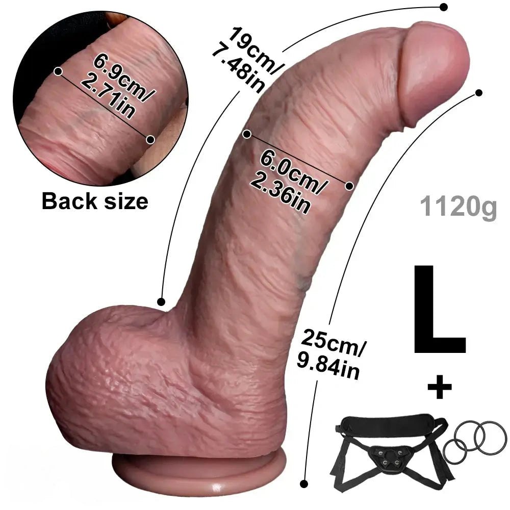 Flesh-tone silicone strap-on dildo, photo 20