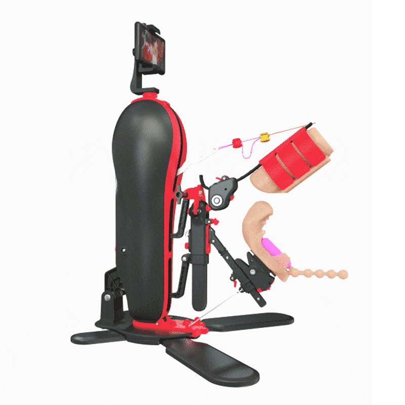 Black hands-free triple stimulation sex machine, photo 1
