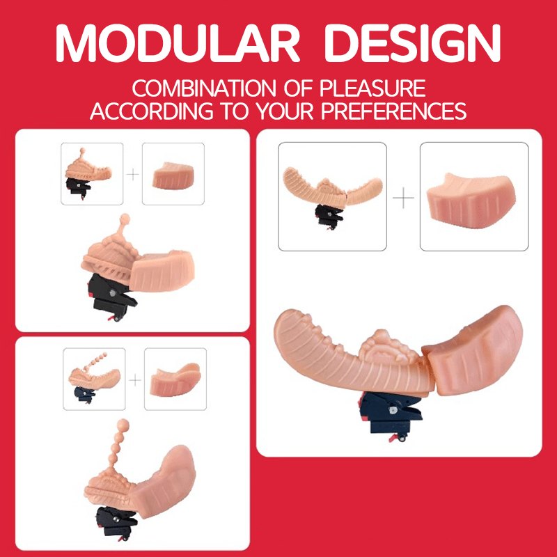 Black hands-free triple stimulation sex machine, photo 2