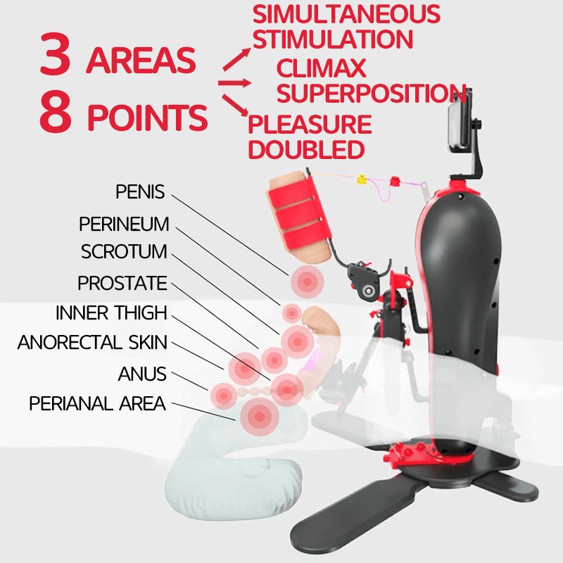 Black hands-free triple stimulation sex machine, photo 3