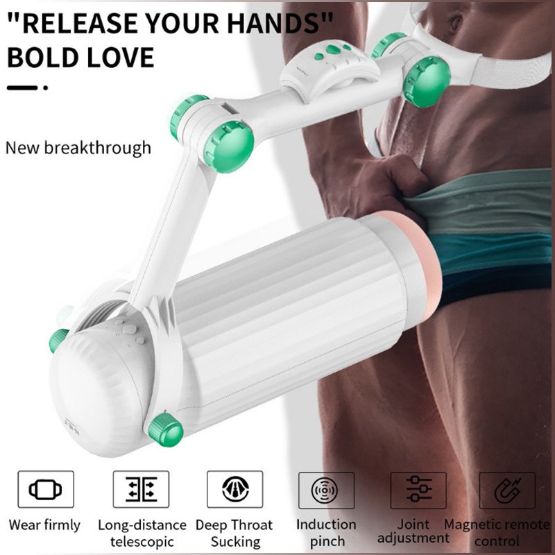 White wearable hands-free male masturbator, photo 2