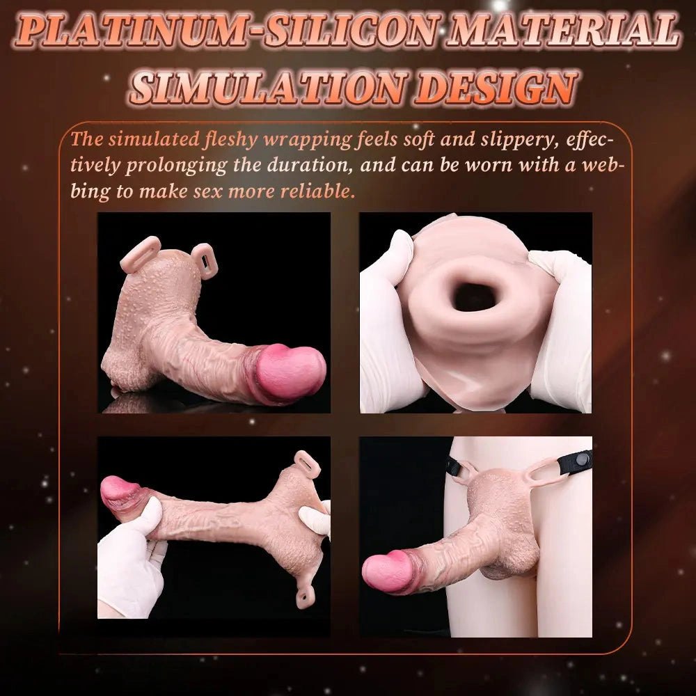 Flesh tone flared base realistic silicone dildo, photo 10