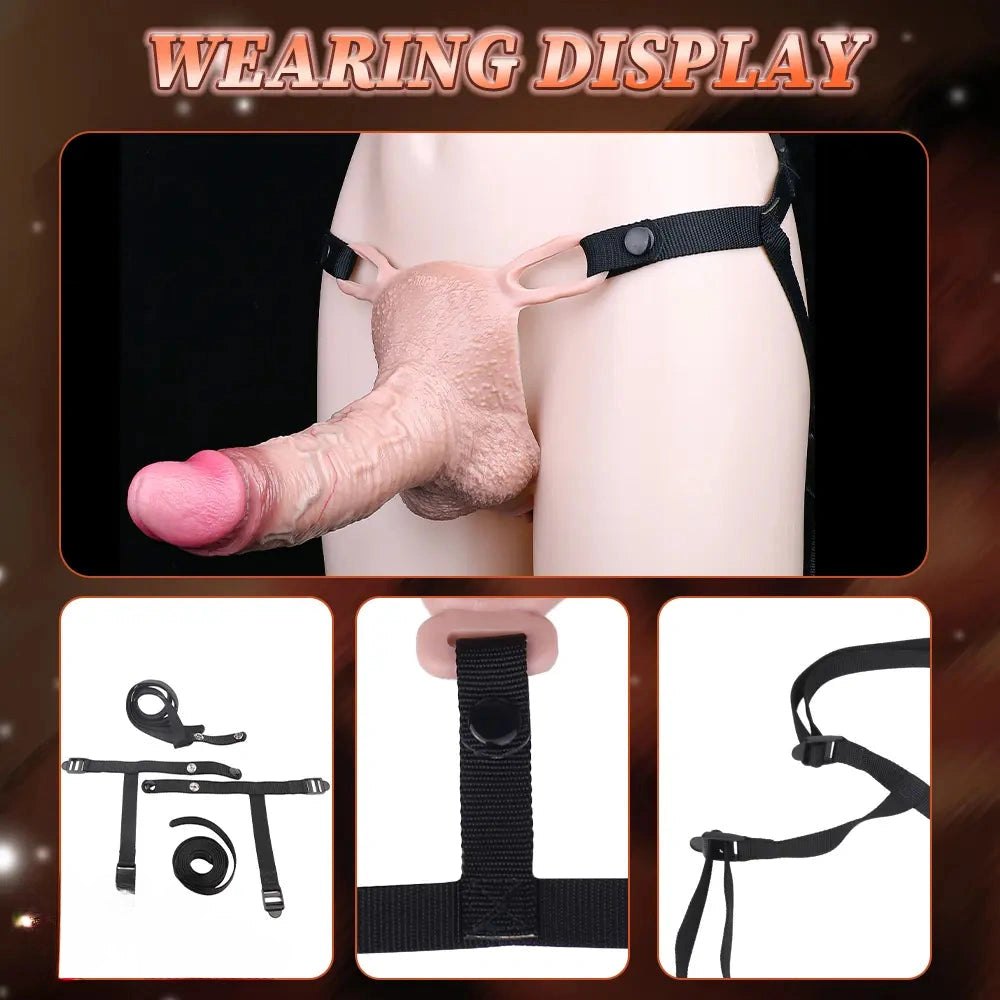 Flesh tone flared base realistic silicone dildo, photo 11