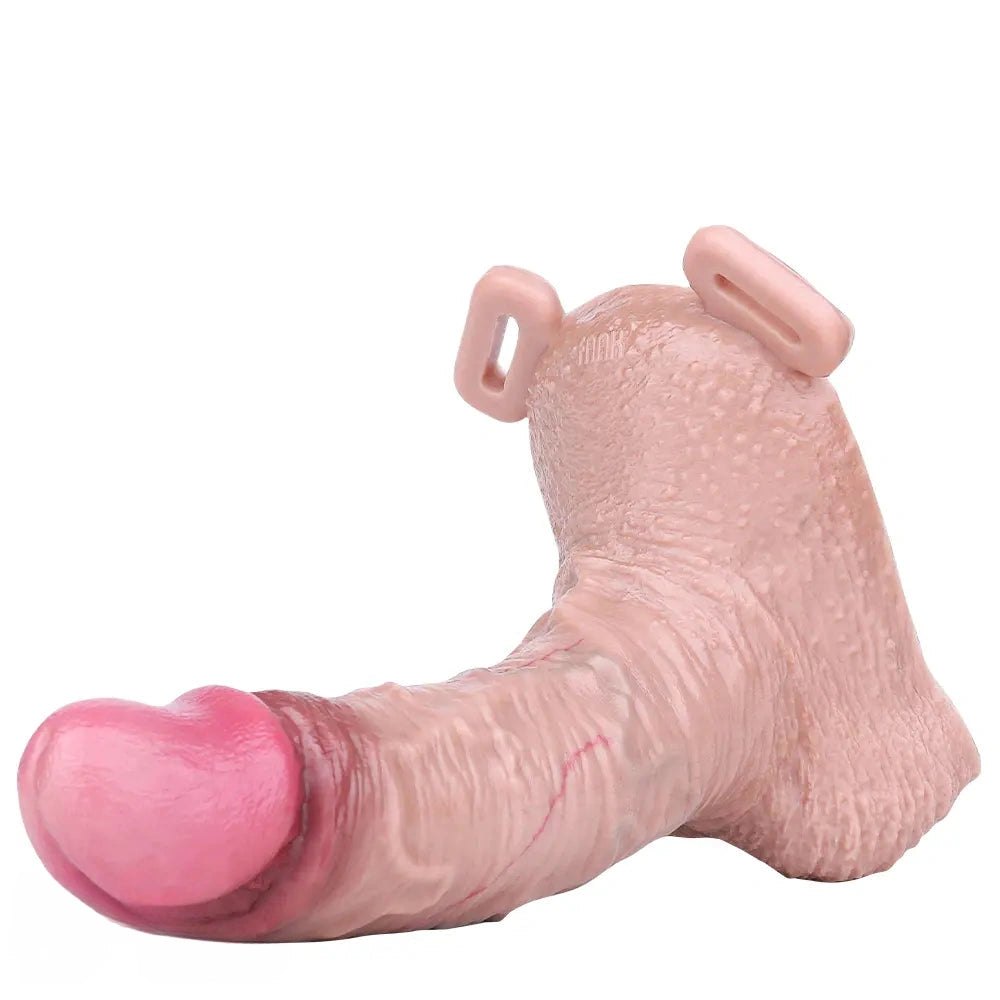 Flesh tone flared base realistic silicone dildo, photo 15