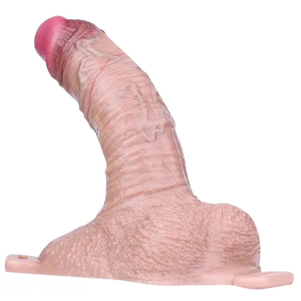 Flesh tone flared base realistic silicone dildo, photo 5