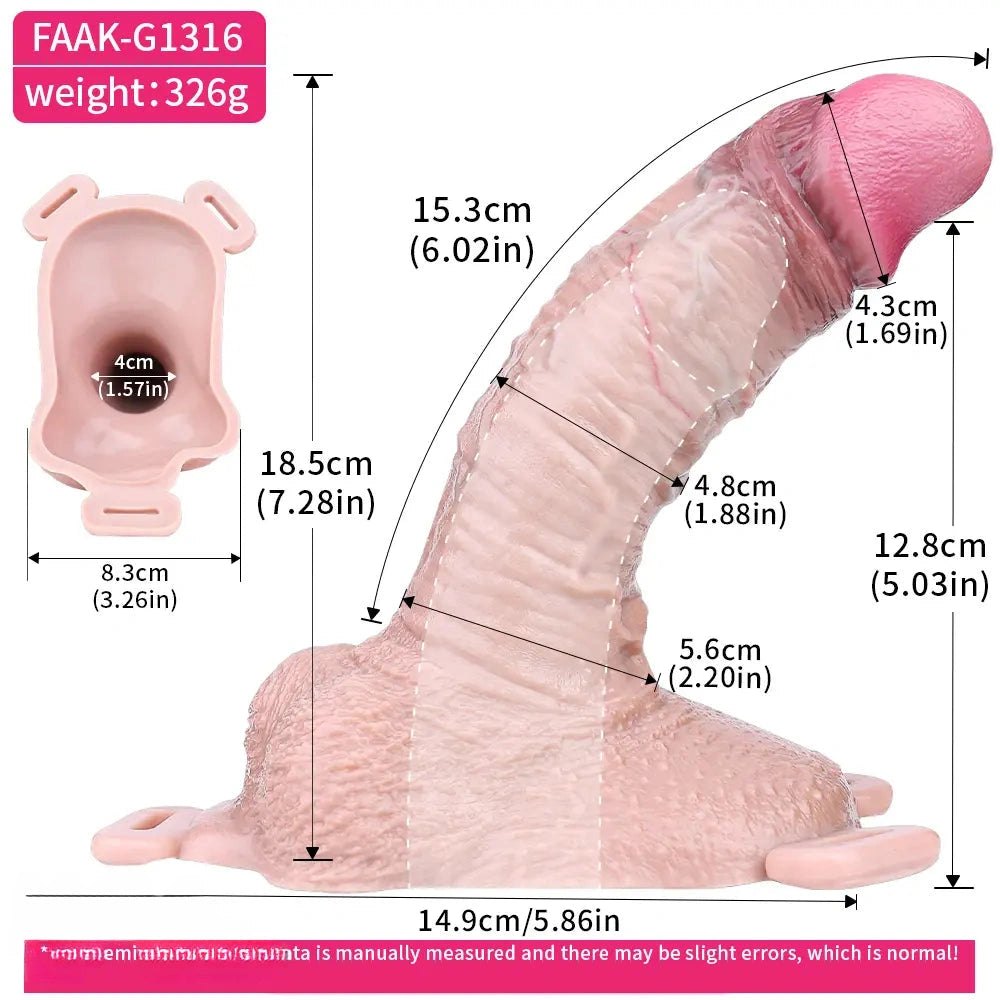 Flesh tone flared base realistic silicone dildo, photo 7