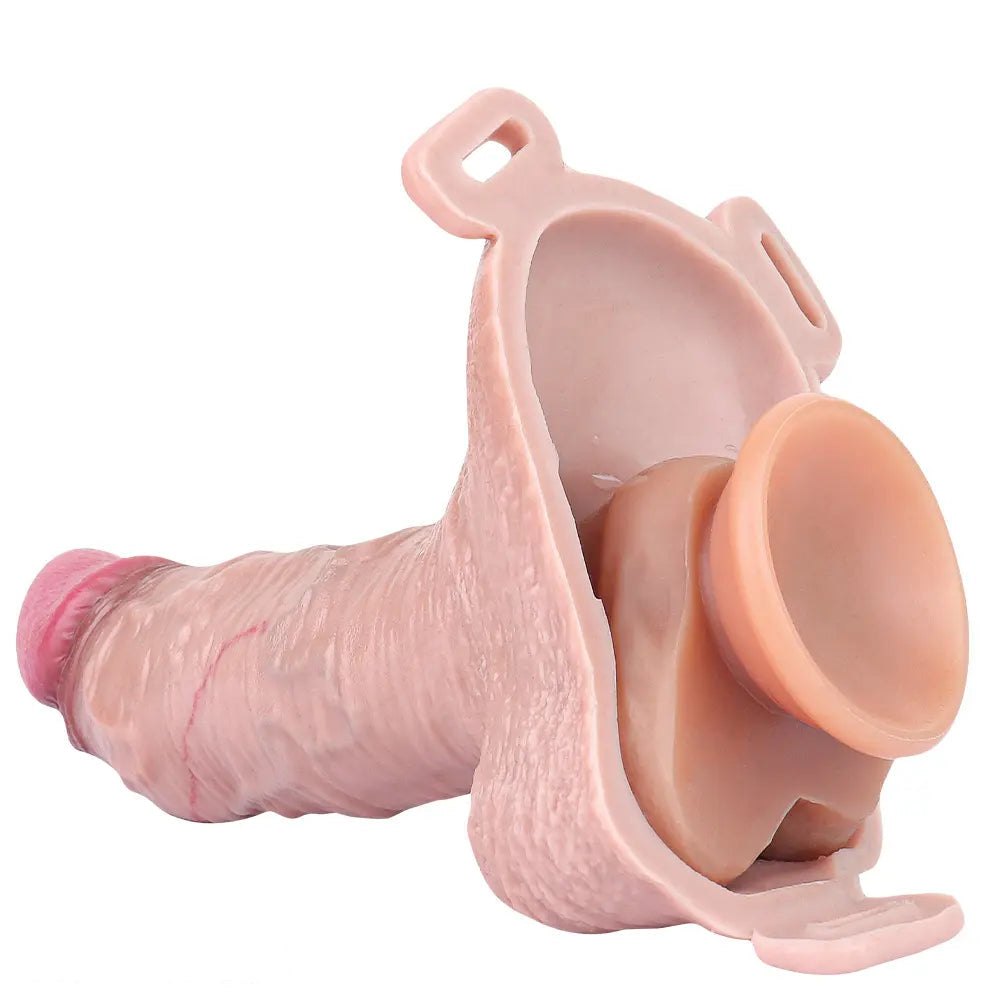 Flesh tone flared base realistic silicone dildo, photo 8