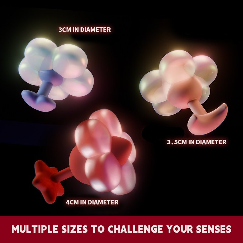 Heart-shaped silicone anal beads and butt plug set, photo 4