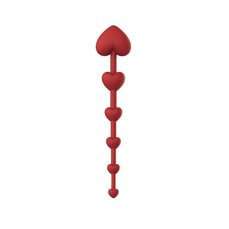 Heart-shaped silicone anal beads and butt plug set, photo 7