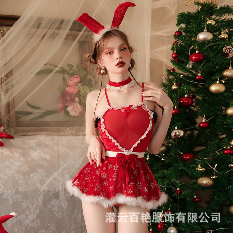 Christmas bunny girl velvet costume set, photo 5
