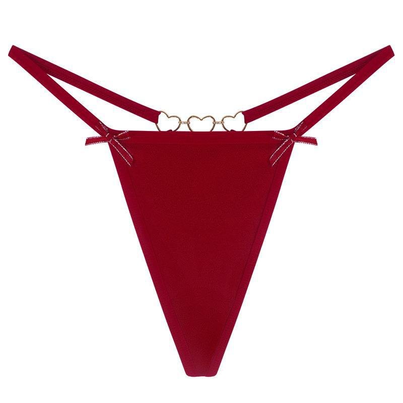 Claret heart chain low waist seamless thong