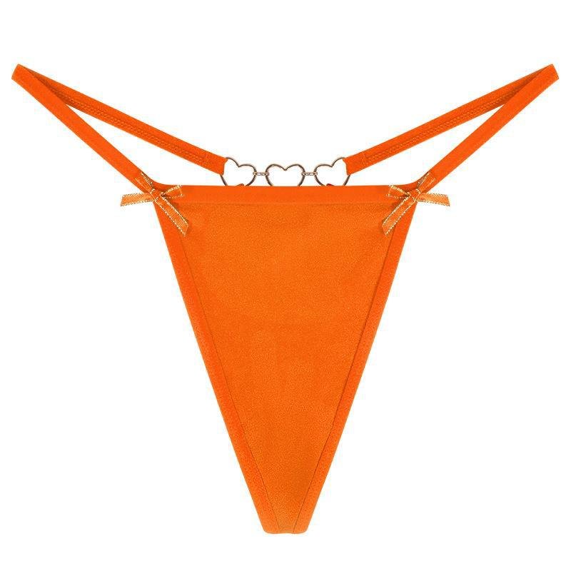 Orange heart chain low waist seamless thong