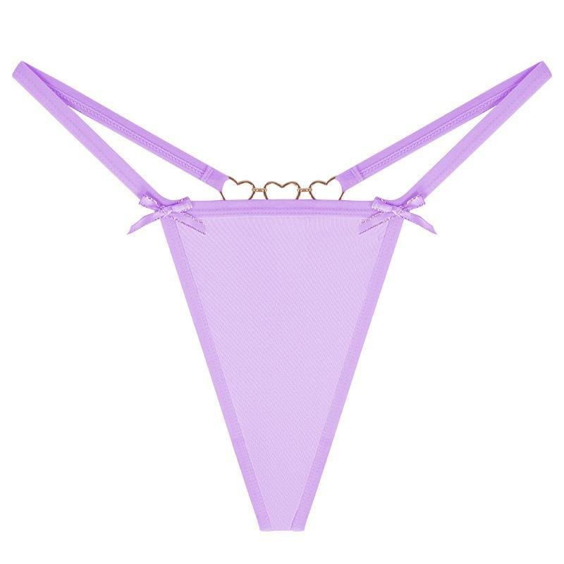 Purple heart chain low waist seamless thong