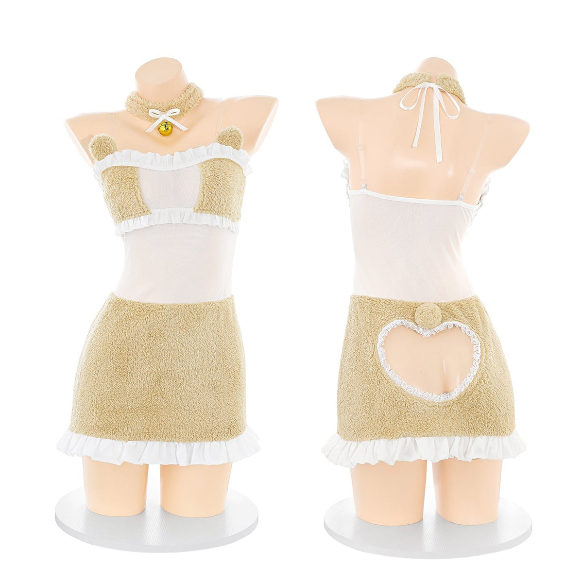 Heart cutout ruffled plush nightgown set, photo 7