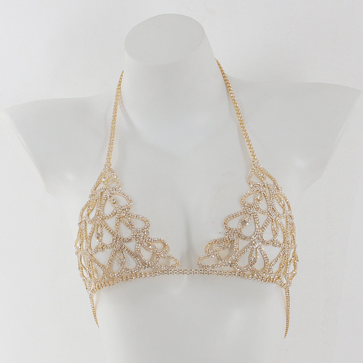 Heart filigree rhinestone body chain set, photo 3
