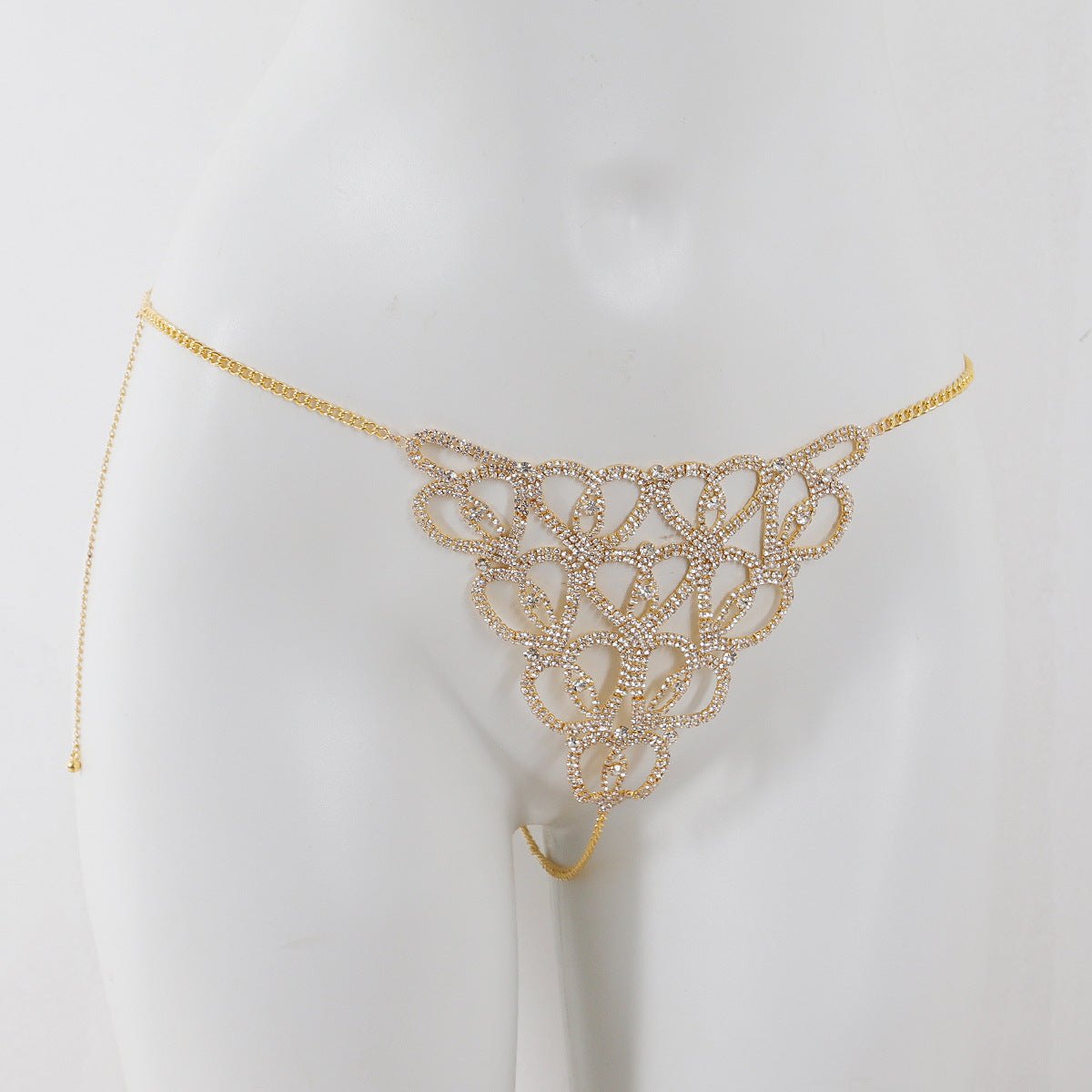 Heart filigree rhinestone body chain set, photo 4