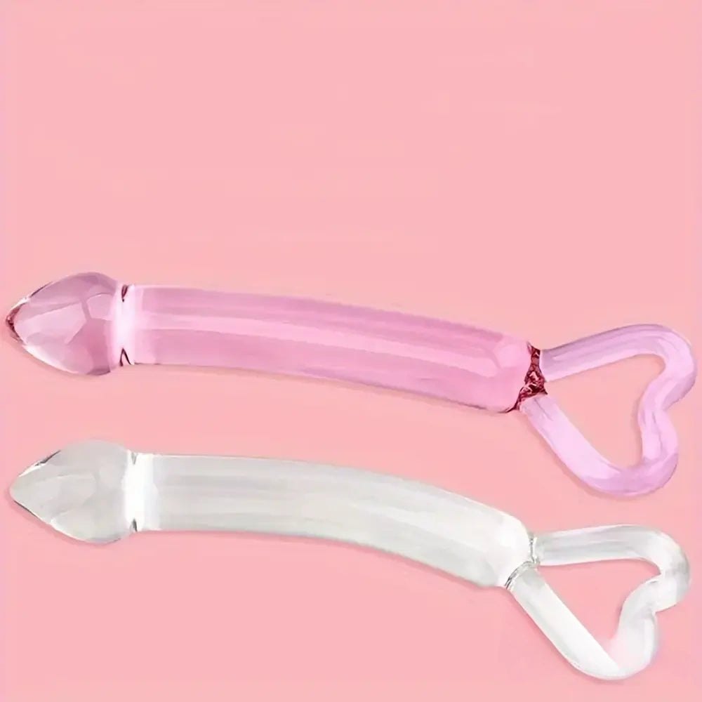Glass dildo with heart-shaped handle, photo 3