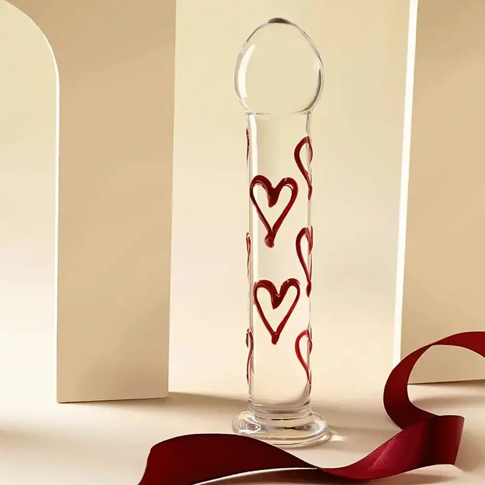 Heart pattern glass dildo, photo 2