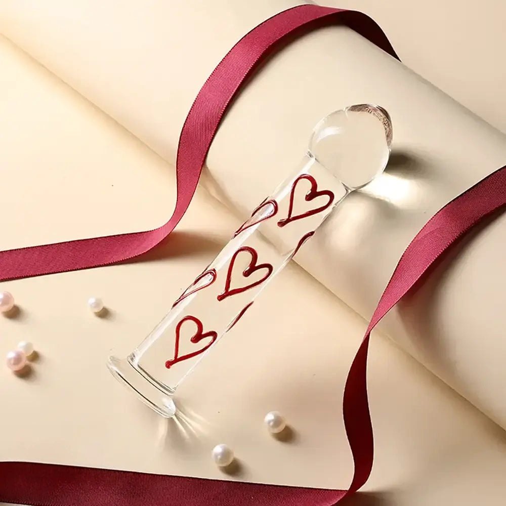Heart pattern glass dildo, photo 4