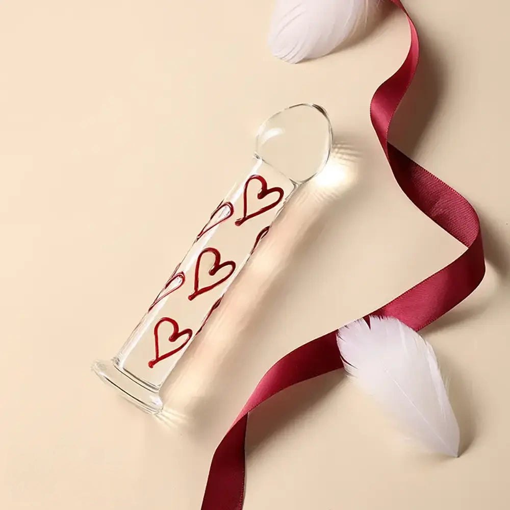 Heart pattern glass dildo, photo 5