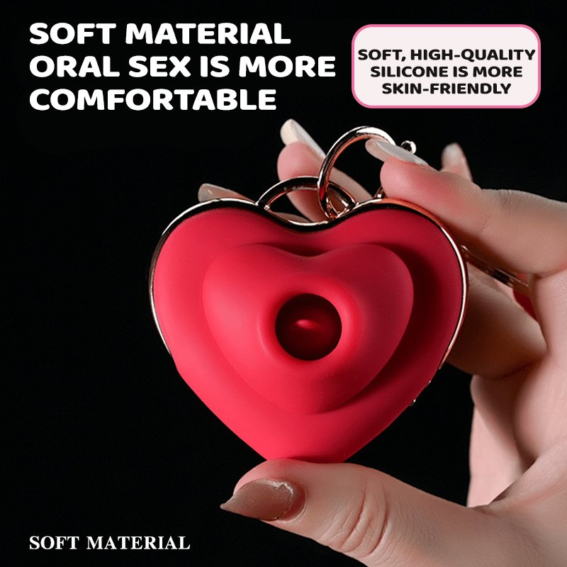Red heart pendant clitoral suction vibrator, photo 2