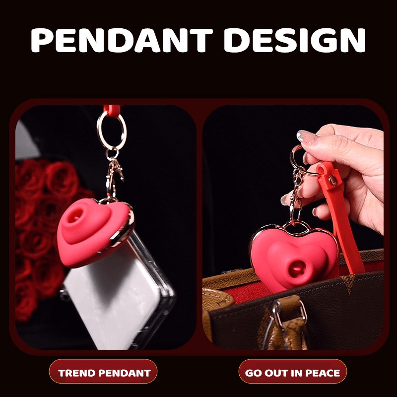Red heart pendant clitoral suction vibrator, photo 3