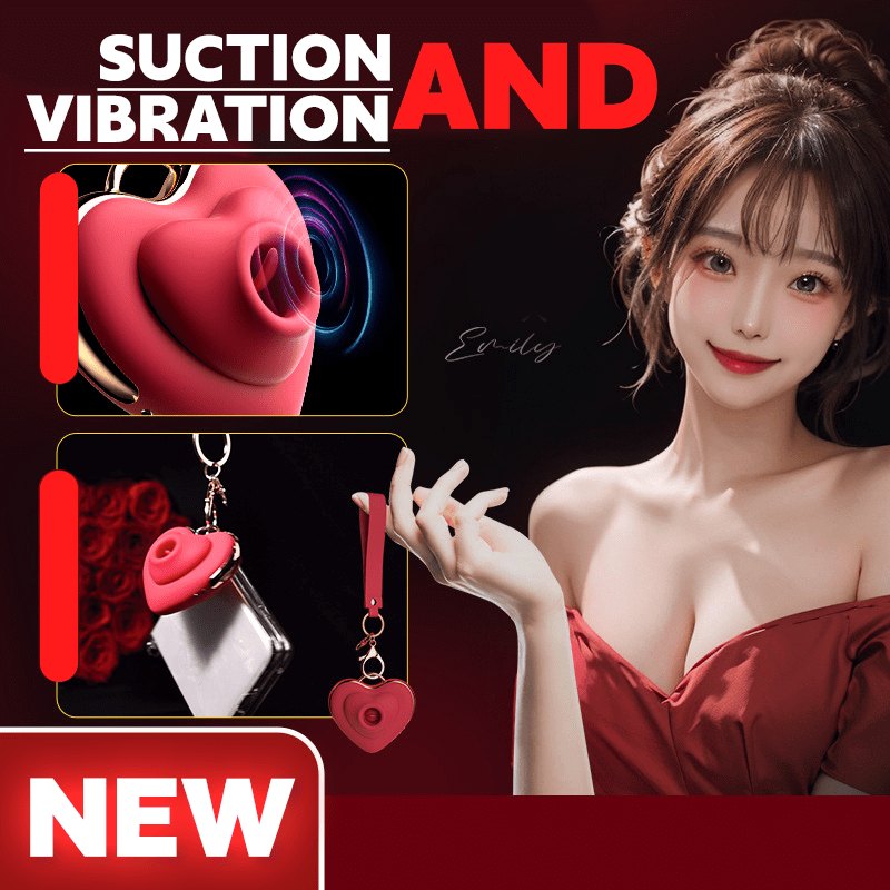 Red heart pendant clitoral suction vibrator, photo 4