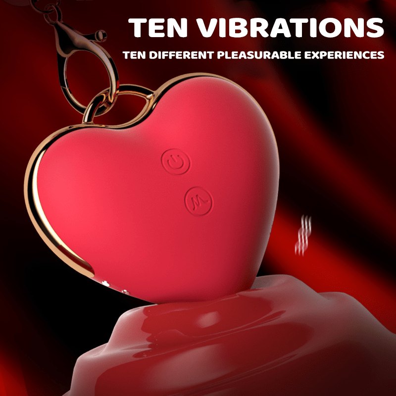 Red heart pendant clitoral suction vibrator, photo 5