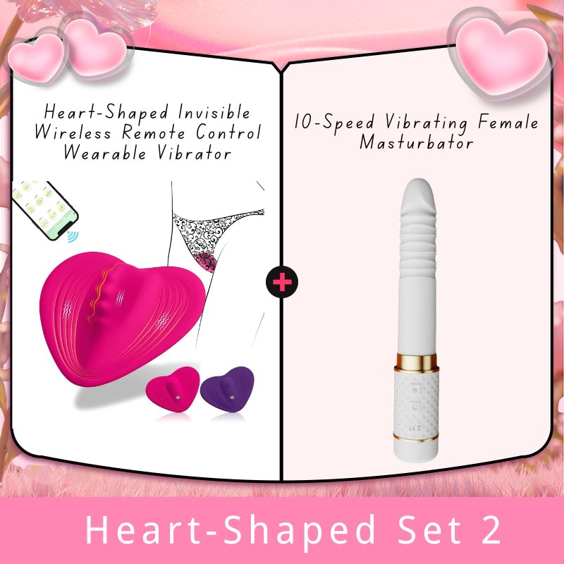 Heart-Shaped Set 2 Heart-shaped Bluetooth panty vibrator