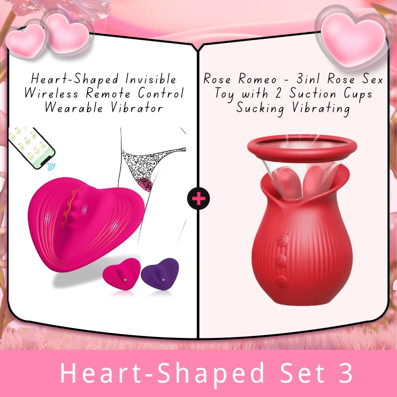 Heart-Shaped Set 3 Heart-shaped Bluetooth panty vibrator