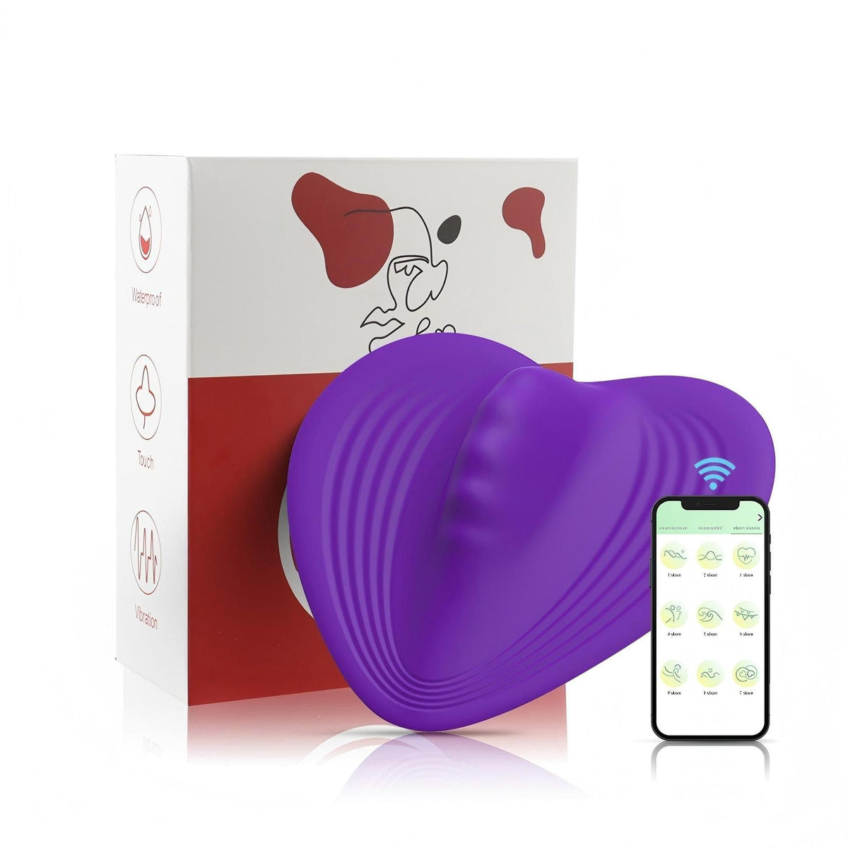 Purple Heart-shaped Bluetooth panty vibrator