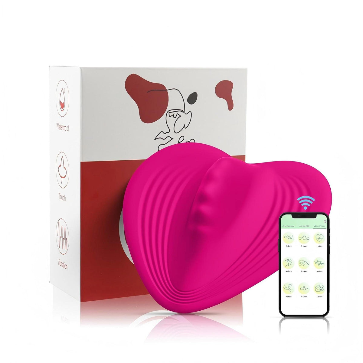 Red Heart-shaped Bluetooth panty vibrator
