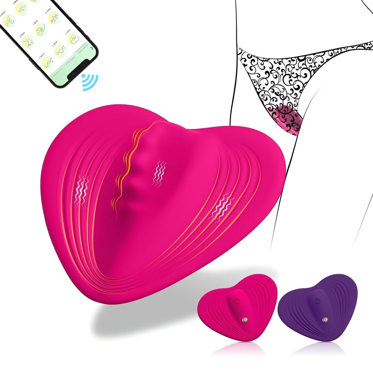 Heart-shaped Bluetooth panty vibrator, photo 6