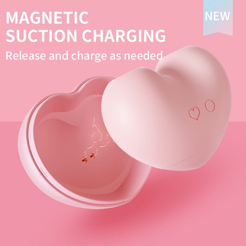 Pink heart-shaped clitoral suction vibrator, photo 4