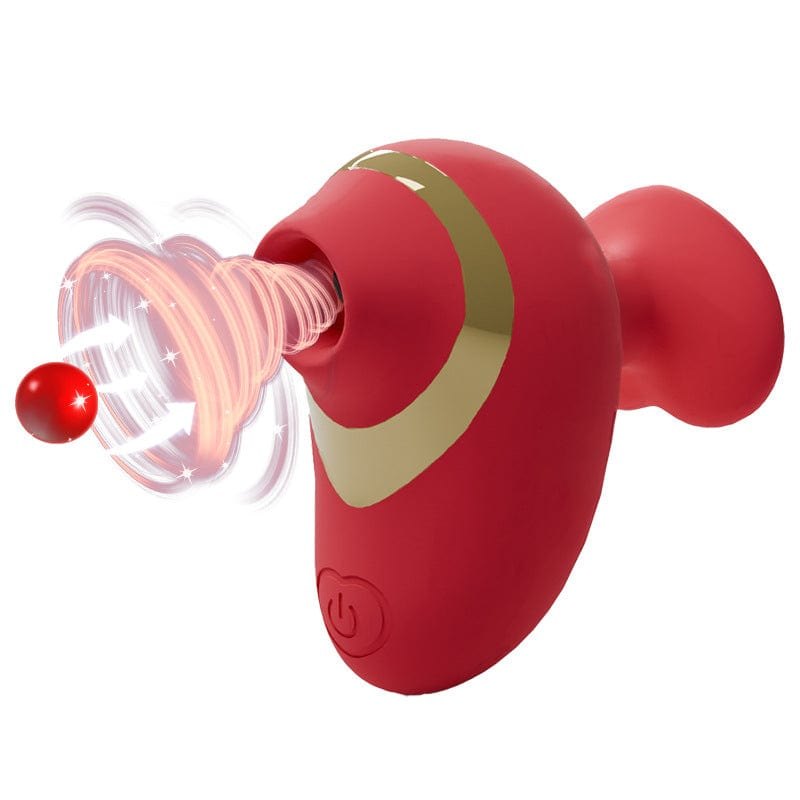 Red heart shaped finger clit sucking vibrator, photo 1