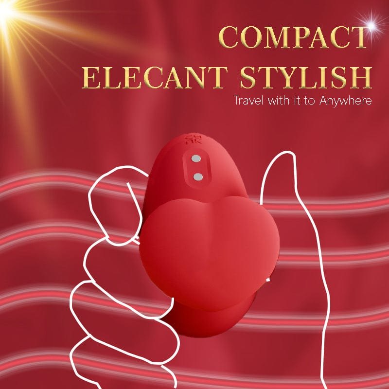 Red heart shaped finger clit sucking vibrator, photo 3