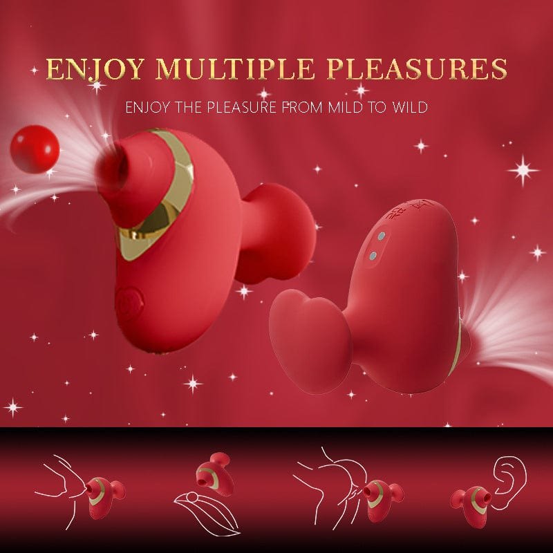 Red heart shaped finger clit sucking vibrator, photo 4