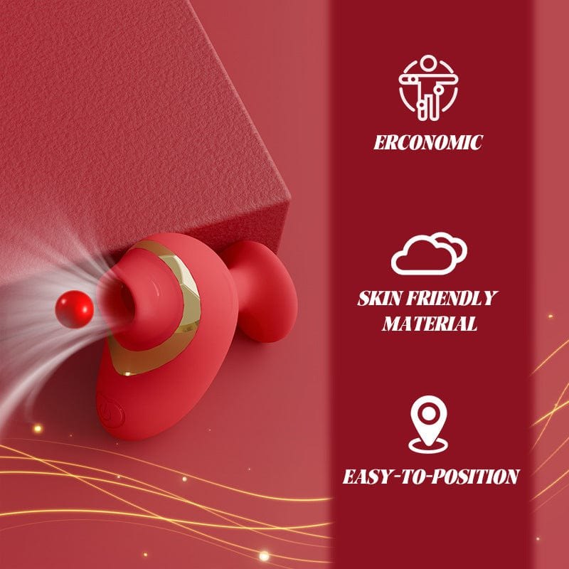 Red heart shaped finger clit sucking vibrator, photo 5