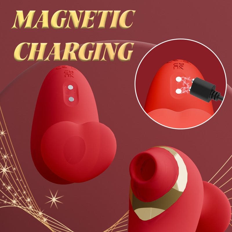 Red heart shaped finger clit sucking vibrator, photo 6