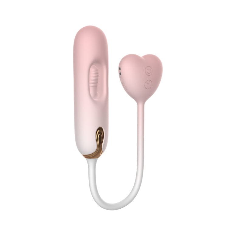 Pink heart-shaped tapping bullet vibrator, photo 1